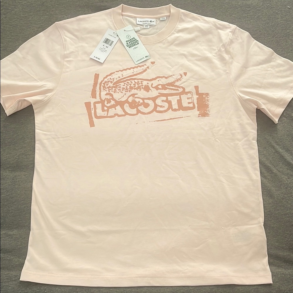 Lacoste 🐊 Men's Light Pink Logo Tee